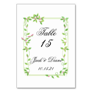 Numeração De Mesa Buds Rosa no Casamento de Ivy Verde