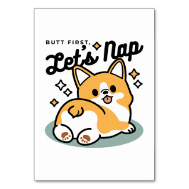 Numeração De Mesa Bumbum Primeiro, Vamos Nap - Bumbum Corgi Cute