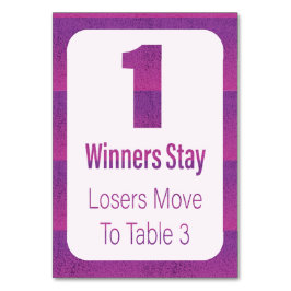 Numeração De Mesa Bunco Modern Purple Stripe Mesa Um