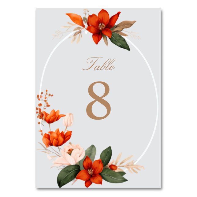 Numeração De Mesa Buquê de boho com flores de fibra (Frente)