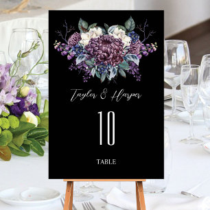 Numeração De Mesa Buquê de Casamento de Gótico Estético Escuro