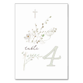 Numeração De Mesa buquê de flores silvestres delicadas Baptism n 4