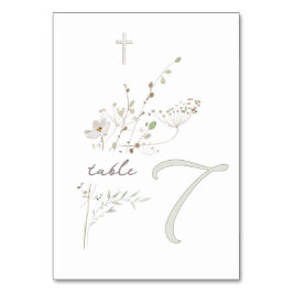 Numeração De Mesa buquê de flores silvestres delicadas Baptism n 7