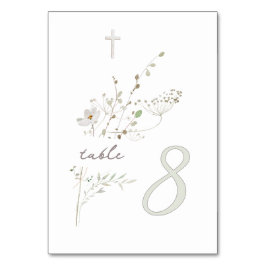 Numeração De Mesa buquê de flores silvestres delicadas Baptism n 8