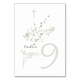 Numeração De Mesa buquê de flores silvestres delicadas Baptism n 9