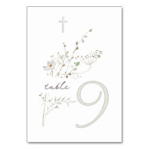 Numeração De Mesa buquê de flores silvestres delicadas Baptism n 9