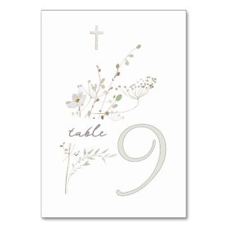 Numeração De Mesa buquê de flores silvestres delicadas Baptism n 9