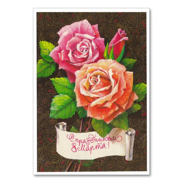 Numeração De Mesa Buquê de rosas floridas (Frente)