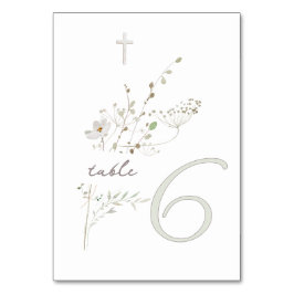 Numeração De Mesa buquê delicado de flores silvestres Batismo n 6