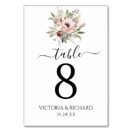 Numeração De Mesa buquê floral aquarela rústica