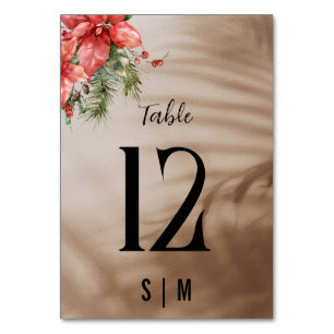 Numeração De Mesa Buquê floral de poinsettia elegante