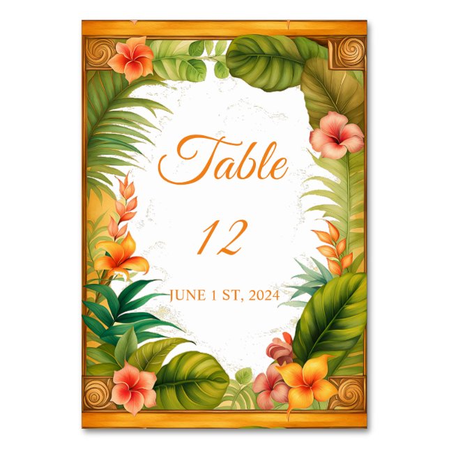 Numeração De Mesa Buquê Tropical Vintage Thunder_Cove (Frente)