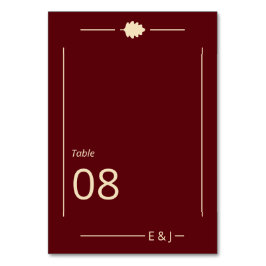 Numeração De Mesa Burgundy Autumn Wedding