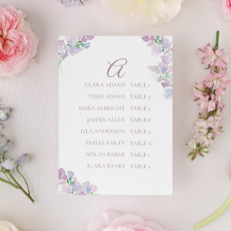 Numeração De Mesa Butterfly Pea Flower Wedding Seating Chart Card
