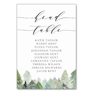 Numeração De Mesa Cabeça de Casamento da Floresta de Neve Evergreen
