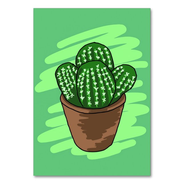 Numeração De Mesa Cactus Flower Sketch (Frente)
