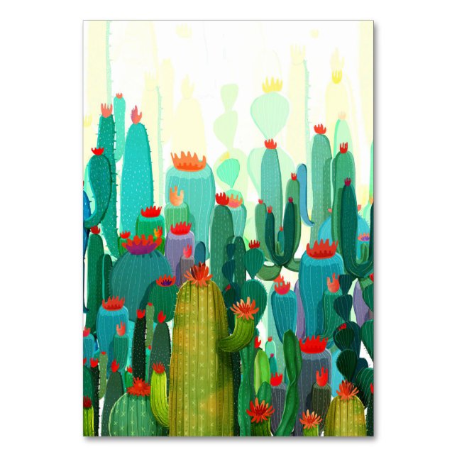 Numeração De Mesa Cactus Impressão | Muitos Cactus (Frente)
