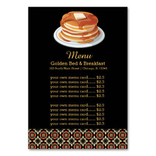 Numeração De Mesa Café da manhã do menu