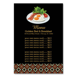 Numeração De Mesa Café da manhã do menu