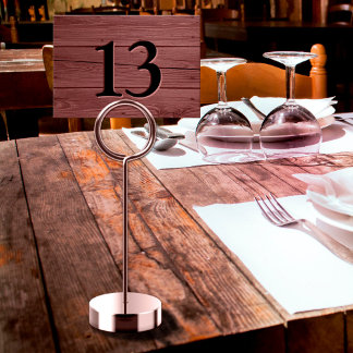 Numeração De Mesa Café em Rosewood Gravado Falso Rústico