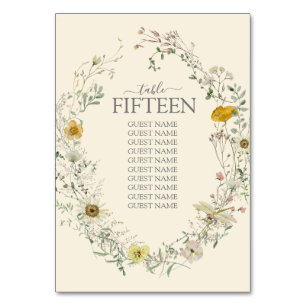 Numeração De Mesa Cair Verão de Cores de Água Selvagem