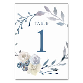 Numeração De Mesa caixa azul floral cor d'água Número 1