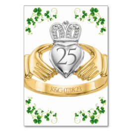 Numeração De Mesa Caladagh Ring Casamento Iniciais & Shamrocks Mesa 