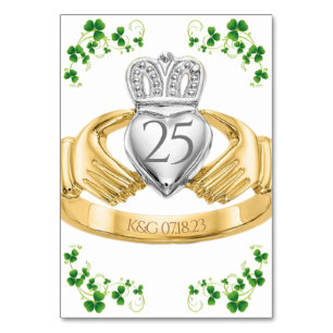 Numeração De Mesa Caladagh Ring Casamento Iniciais & Shamrocks Mesa