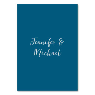 Numeração De Mesa Caligrafia azul-oceânica minimalista profissional