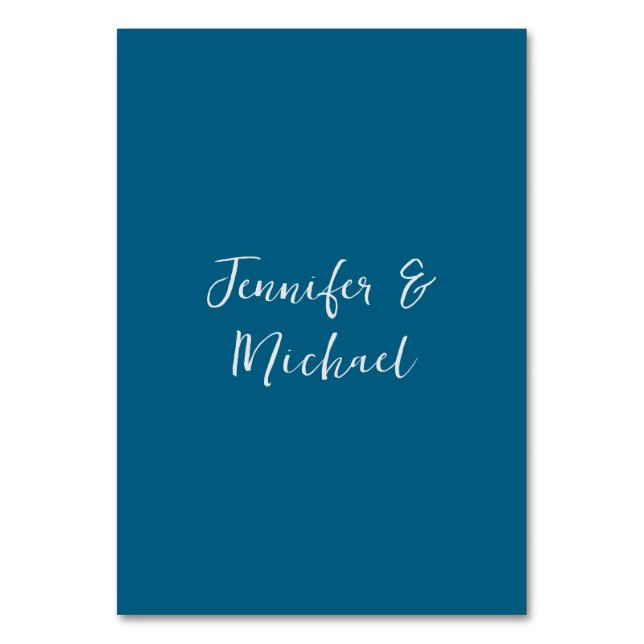 Numeração De Mesa Caligrafia azul-oceânica minimalista profissional (Frente)