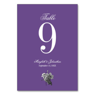 Numeração De Mesa Caligrafia & casamento roxo do vinho