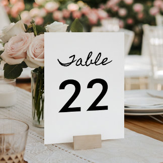 Numeração De Mesa Caligrafia Casual Preta