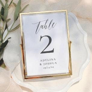 Numeração De Mesa Caligrafia de Letreiro Minimalista Casamento Elega
