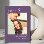 Numeração De Mesa Caligrafia Foto Púrpura Casamento Duplo Lado<br><div class="desc">Esboço de Caligrafia Elegante Números de Tabelas de Casamento Roxo de Coração Dupla com dupla face com foto personalizada personalizada. Ajude seus hóspedes a encontrar facilmente seu caminho com estas simples e elegantes placas de números de tabela de dois lados. Facilmente adicionar fotos, números, nomes de monograma com coração e...</div>