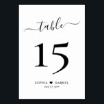 Numeração De Mesa Caligrafia Manuscrito Minimalista Casamento Duplo<br><div class="desc">Números de Tabela de Casamento Coração de Script de Caligrafia Elegante Duplo Lado com personalização personalizada. Ajude seus hóspedes a encontrar facilmente seu caminho com estas simples e elegantes placas de números de tabela de dois lados. Personalizar facilmente, apresentando números, nomes de casais com amor, motif e data! Possui um...</div>