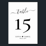 Numeração De Mesa Caligrafia Manuscrito Minimalista Casamento Duplo<br><div class="desc">Números de Tabela de Casamento Coração de Script de Caligrafia Elegante Duplo Lado com personalização personalizada. Ajude seus hóspedes a encontrar facilmente seu caminho com estas simples e elegantes placas de números de tabela de dois lados. Personalizar facilmente, apresentando números, nomes de casais com amor, motif e data! Possui um...</div>