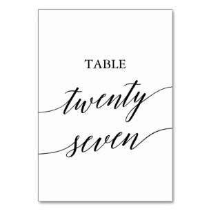 Numeração De Mesa Caligrafia Negra Elegante Número 27
