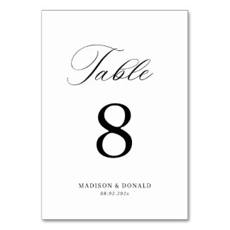 Numeração De Mesa caligrafia negra número da mesa de casamento