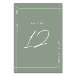 Numeração De Mesa Caligrafia Simples Moderna Verde Sage