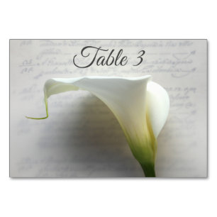 Numeração De Mesa Calla lily na caligrafia