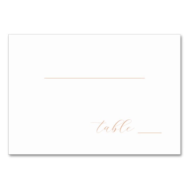 Numeração De Mesa Calm Peach Minimalist Table Sign (Frente)
