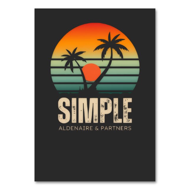Numeração De Mesa Camiseta Simple Sunset - Design de vibrações Tropi (Frente)