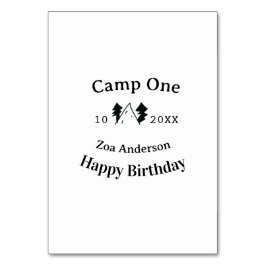 Numeração De Mesa Camp one happy birthday name date campingadventure