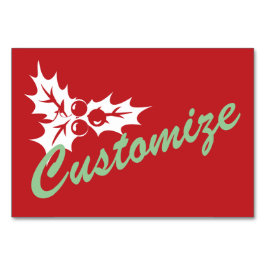 Numeração De Mesa Candy Cane Holly | Placa de Mesa Personalizada Ret