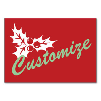 Numeração De Mesa Candy Cane Holly | Placa de Mesa Personalizada Ret