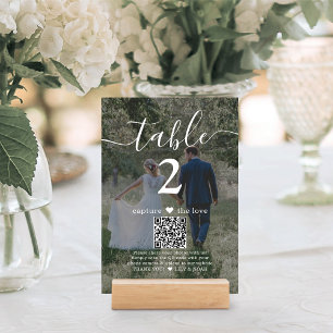 Numeração De Mesa Capturar o Casamento de Foto do Código QR Dark 2