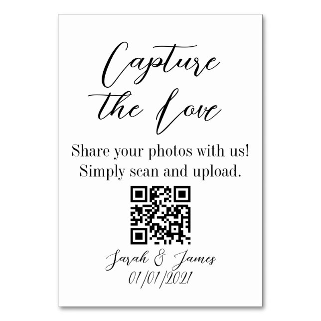 Numeração De Mesa Capturar o sinal de mesa de código QR de casamento (Frente)