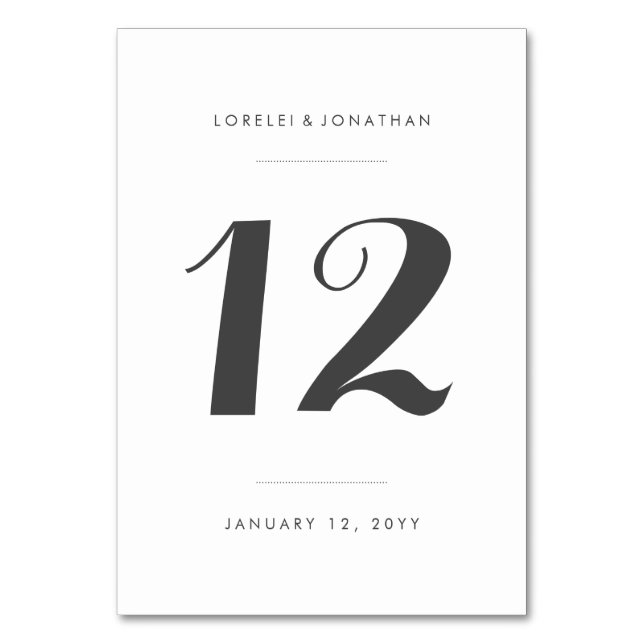 Numeração De Mesa Carolyna Wedding (Frente)