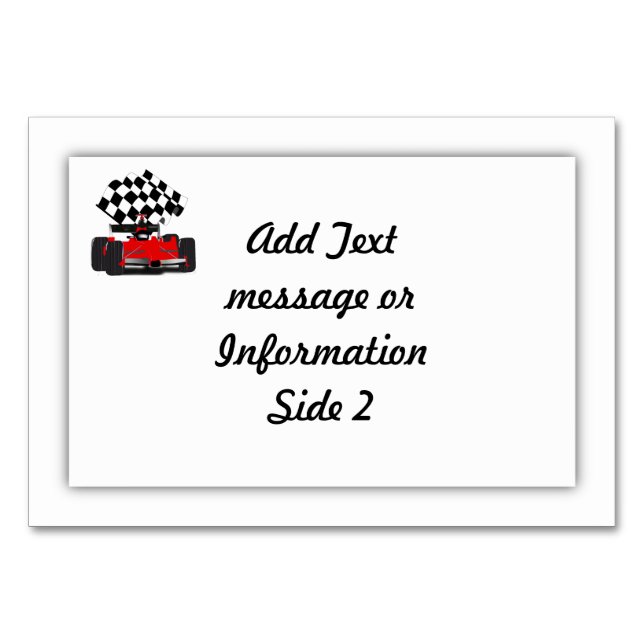 Numeração De Mesa Carro Race Vermelho com Sinalizador Verificado (Verso)