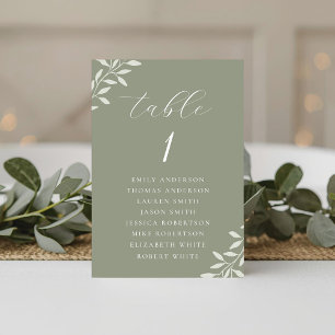 Numeração De Mesa Carta de Assentos de Casamento com Verdejante de S
